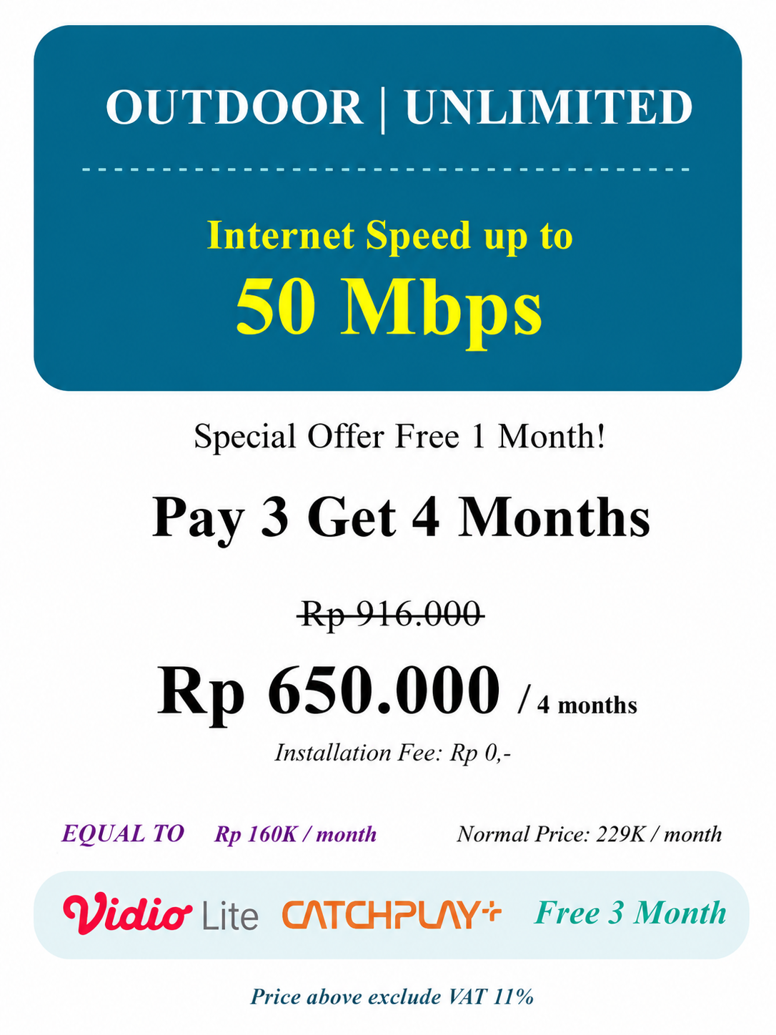 Paket FWA Outdoor Unlimited 50 Mbps